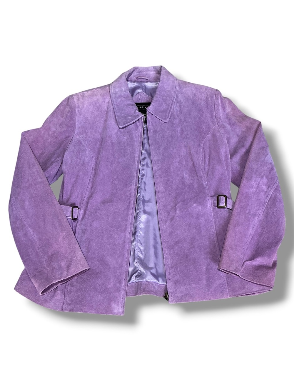 Relativity Lavender Suede Zip-Front Jacket - Picture 5 of 9